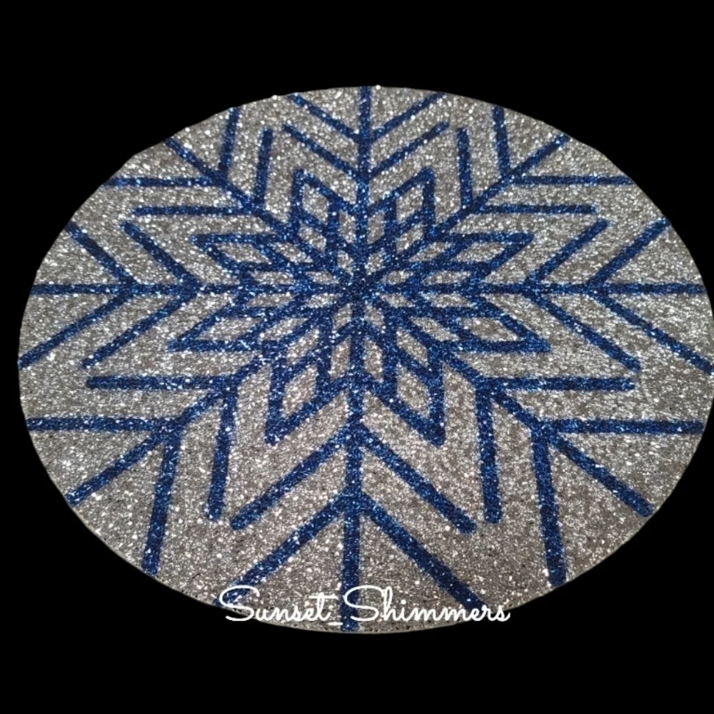 x4 Sparkles Home Snowflake Luminous Rhinestone Christmas Placemats Chargers New